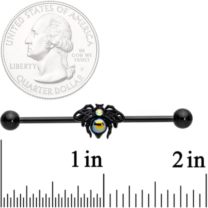 14G Aurora Gem Black Busy Bee Industrial Barbell 38mm