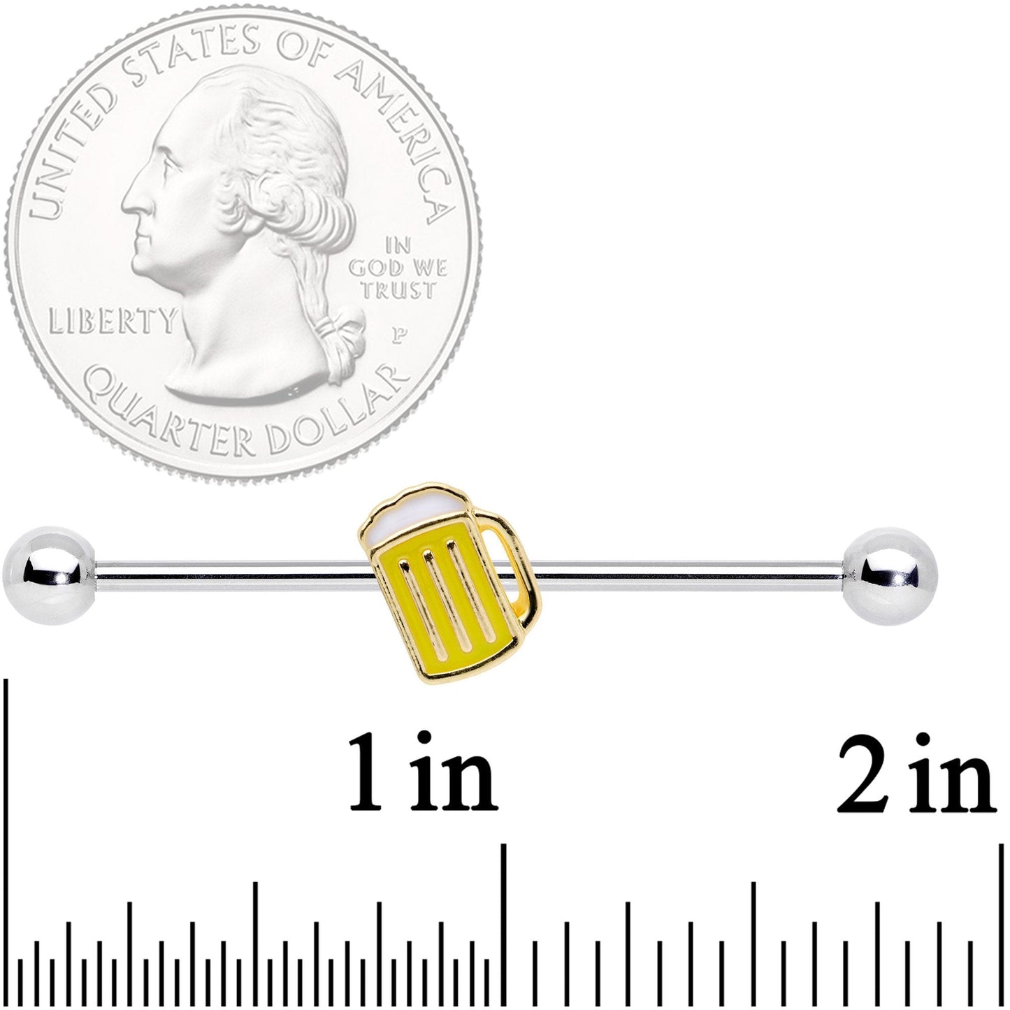 14G St Patricks Day Frosty Beer Mug Barbell Industrial 38mm