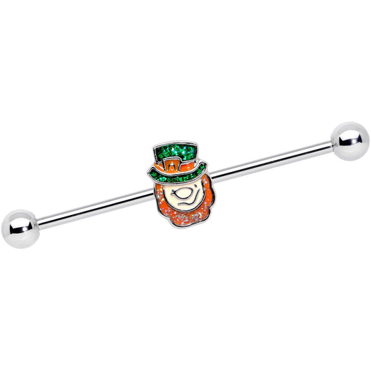 14G St Patricks Day Leprechaun Barbell Industrial 38mm