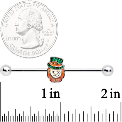 14G St Patricks Day Leprechaun Barbell Industrial 38mm