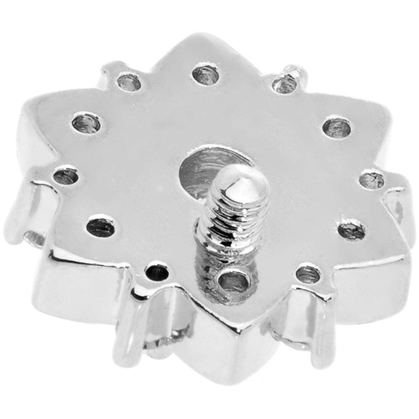 14G White Faux Opal Floral Glam Dermal Anchor Top