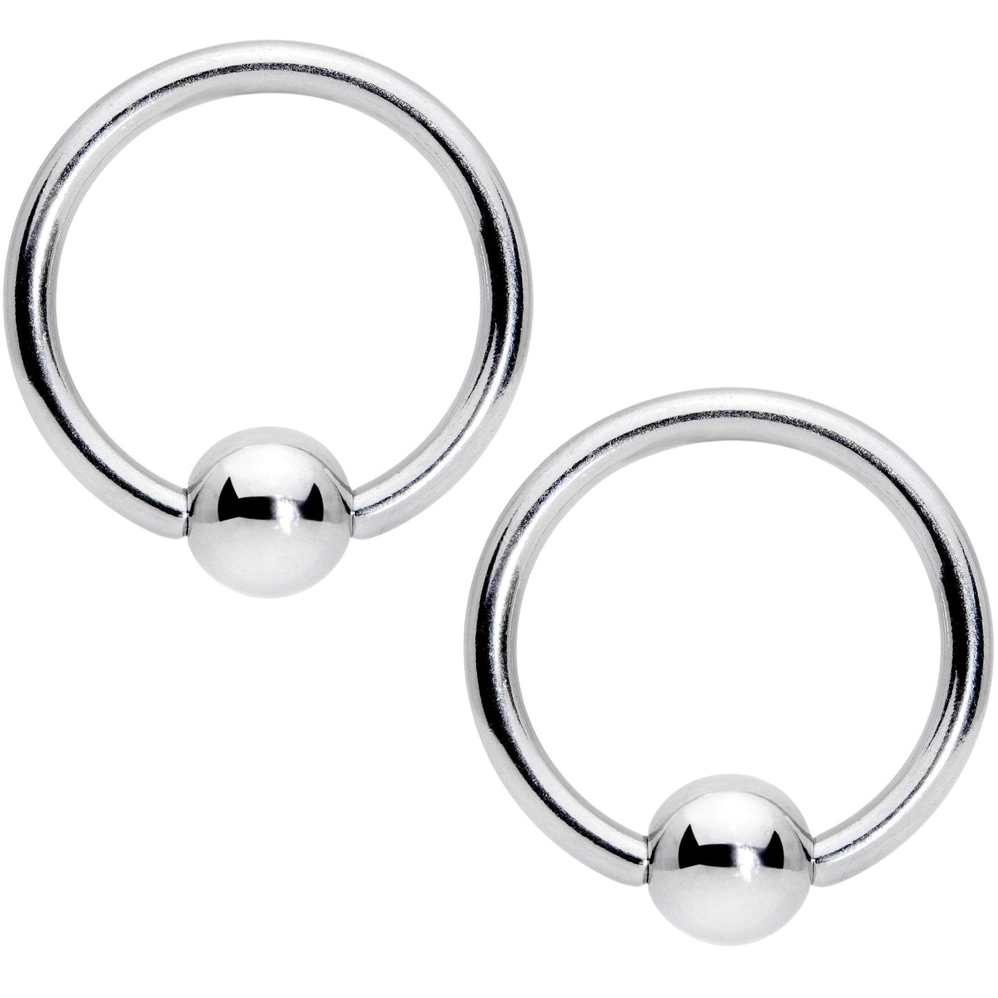 14G 7/16 1/2 Clear Gem Flowers BCR Barbell Nipple Ring Set of 4