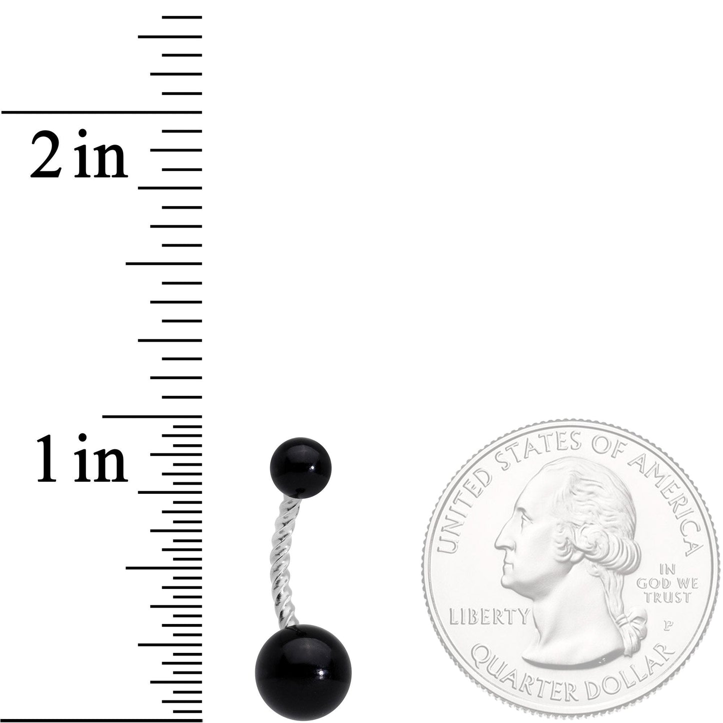 Black Pearlescent Totally Twisted Belly Ring