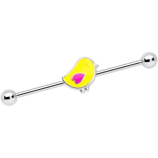 14G Yellow Easter Chick Industrial Barbell 38mm