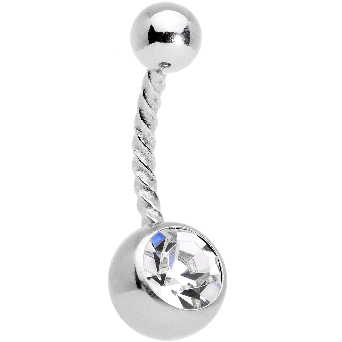 Clear Gem Multicolor Three Dimensional Flower Belly Ring Set of 3