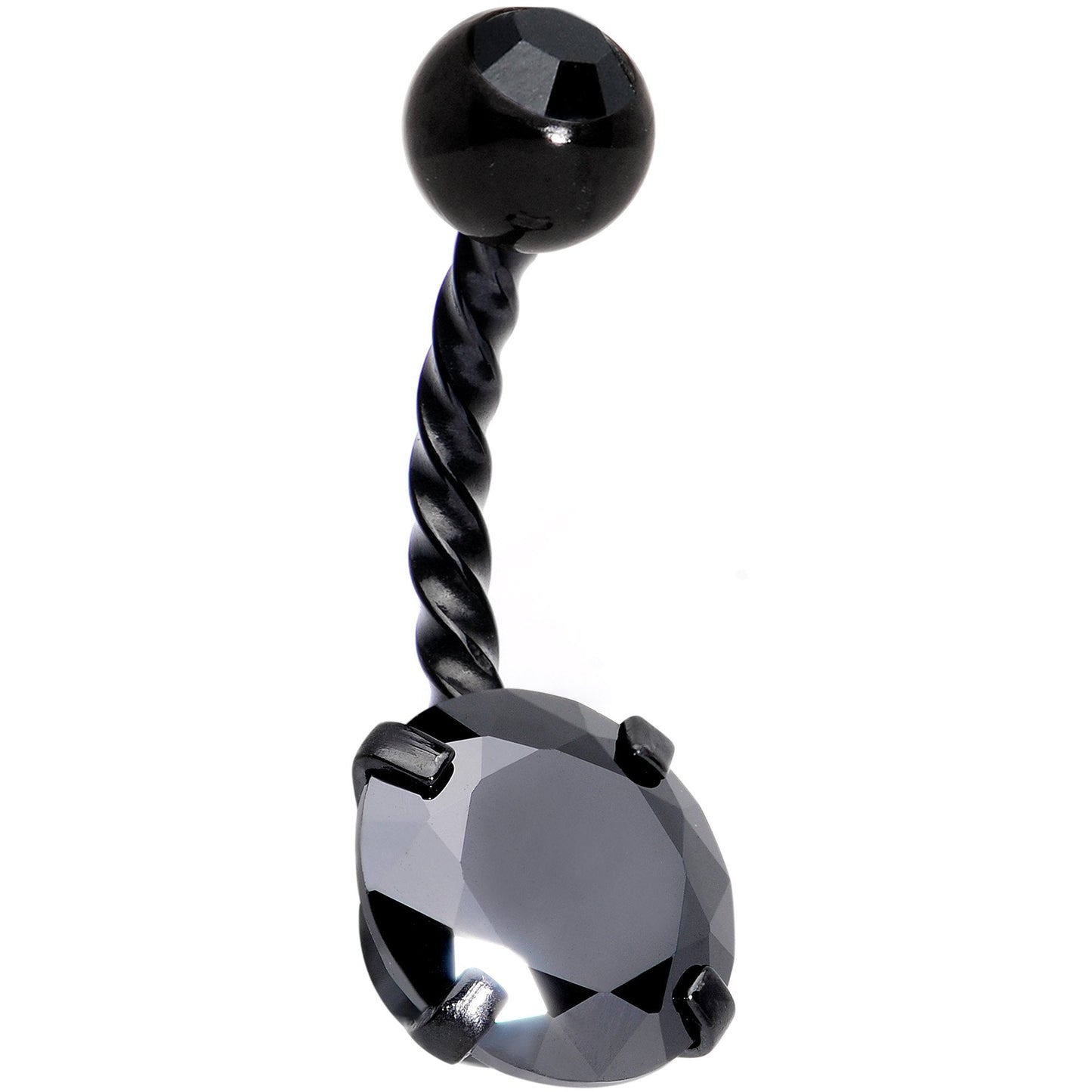 Black Gem Black Totally Twisted Belly Ring Set of 2