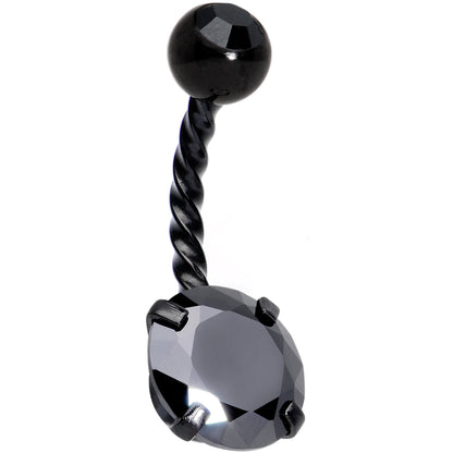 Black Gem Black Totally Twisted Belly Ring Set of 2