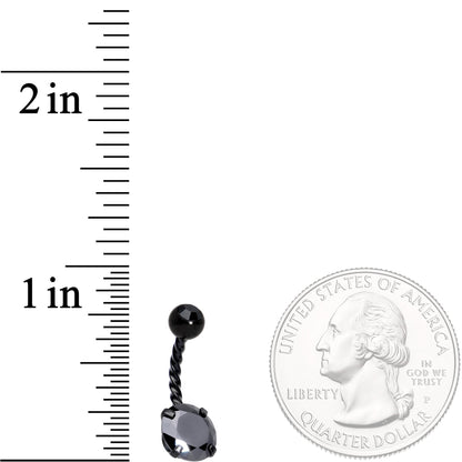 Black Gem Black Totally Twisted Belly Ring Set of 2