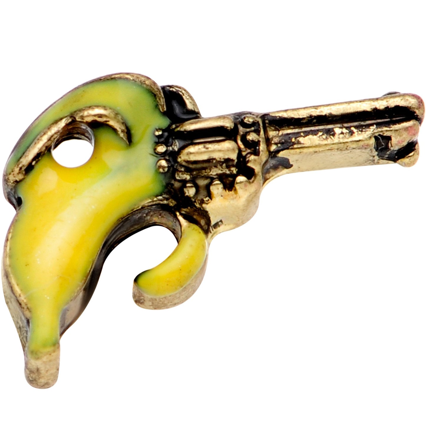 16G 1/4 Gold Tone Banana Peel Gun Cartilage Tragus Earring