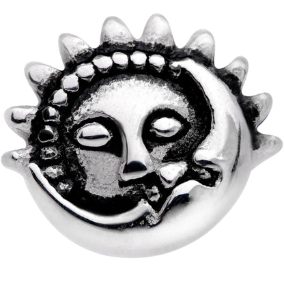 Celestial Romance Sun and Moon Barbell Tongue Ring