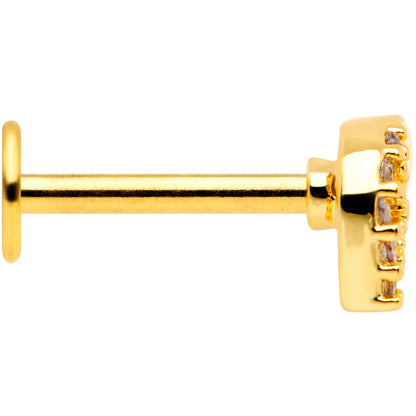 16G 5/16 Clear CZ Gem Gold Tone Elephant Labret Monroe Tragus