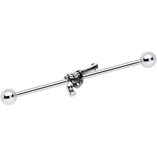 14G Clear Gem Under the Gun Industrial Barbell 38mm