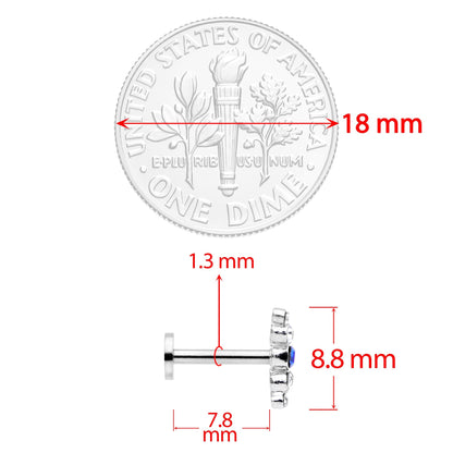 16G 5/16 Faux Turquoise Ball Internally Threaded Labret Set of 3