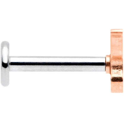 16G 5/16 Rose Gold Tone Cat Internally Threaded Labret Tragus