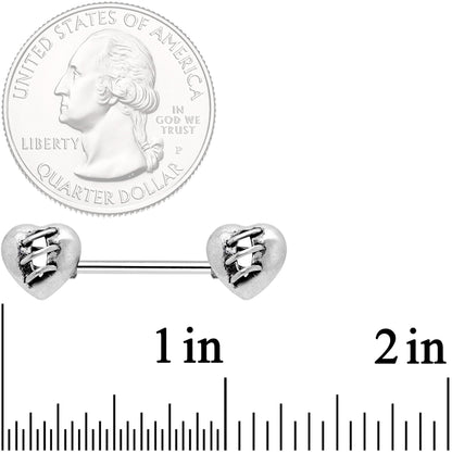 14G 9/16 Heal My Heart Barbell Nipple Rings
