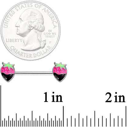 14G 9/16 Chocolate Berry Barbell Nipple Ring Set