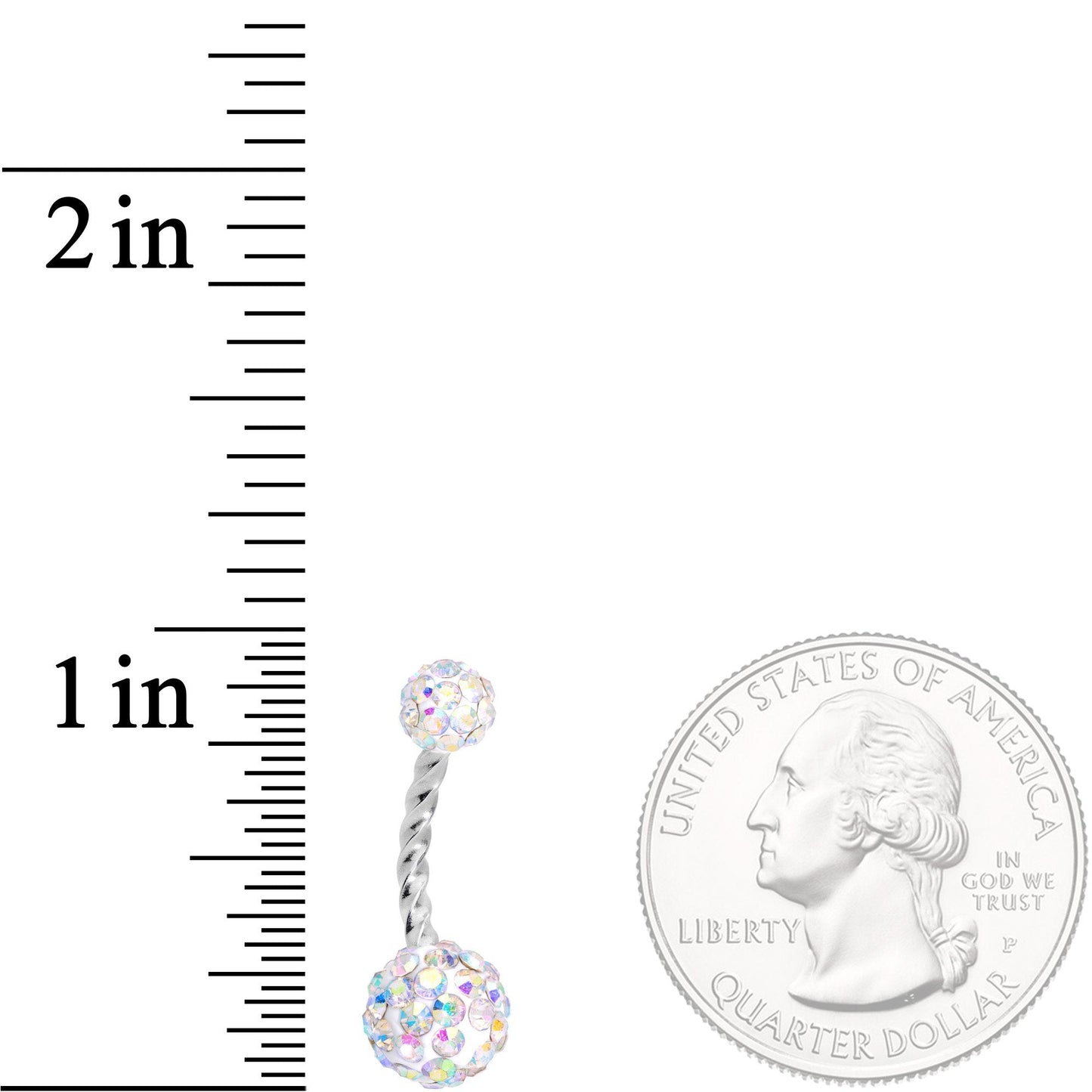 Aurora Gem Disco Ball Twisted Belly Ring Set of 3