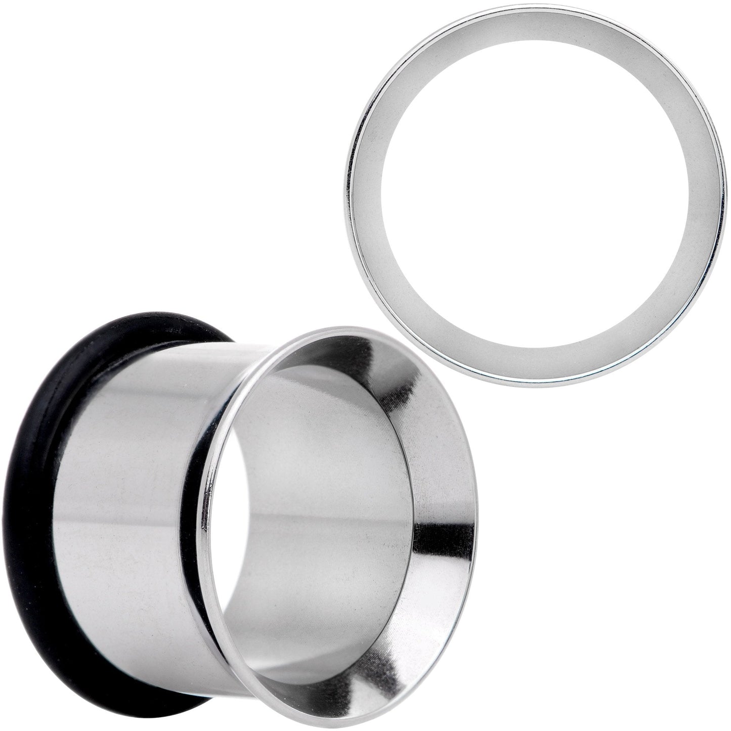Stainless Steel Single Flare Tunnel Plug Set Available in Sizes  8G to 1