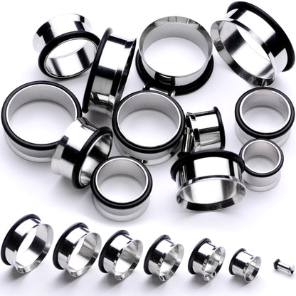 Stainless Steel Single Flare Tunnel Plug Set Available in Sizes  8G to 1