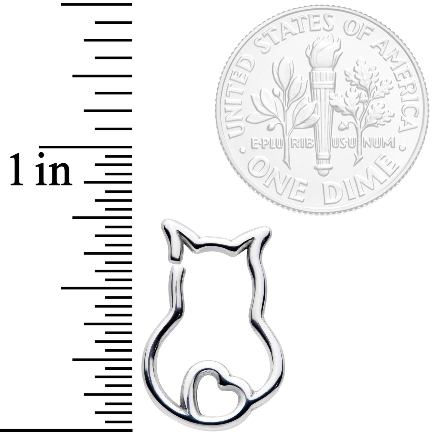 16G 5/16 Luv Kitty Cat Closure Ring