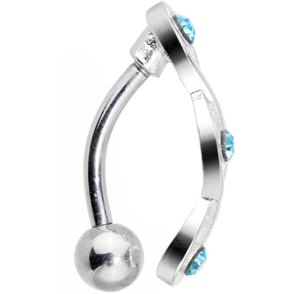 Aqua Gem Fashionably Twisted Reversible Belly Ring