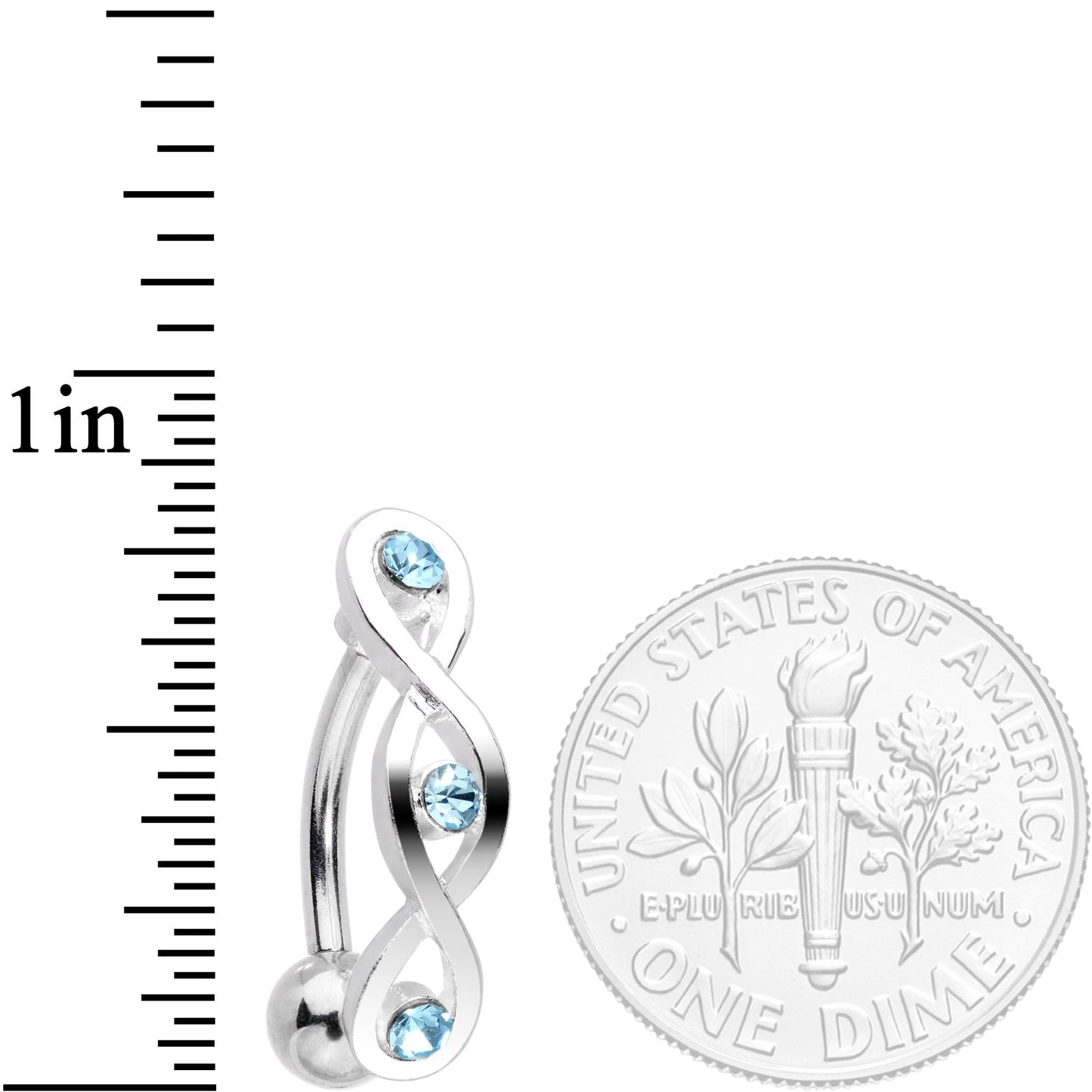 Aqua Gem Fashionably Twisted Reversible Belly Ring