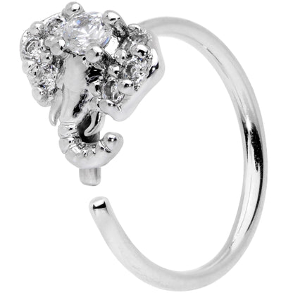 20G 5/16 Clear Gem Enticing Elephant Nose Hoop