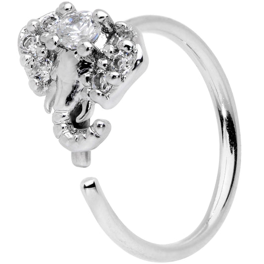 20G 5/16 Clear Gem Enticing Elephant Nose Hoop