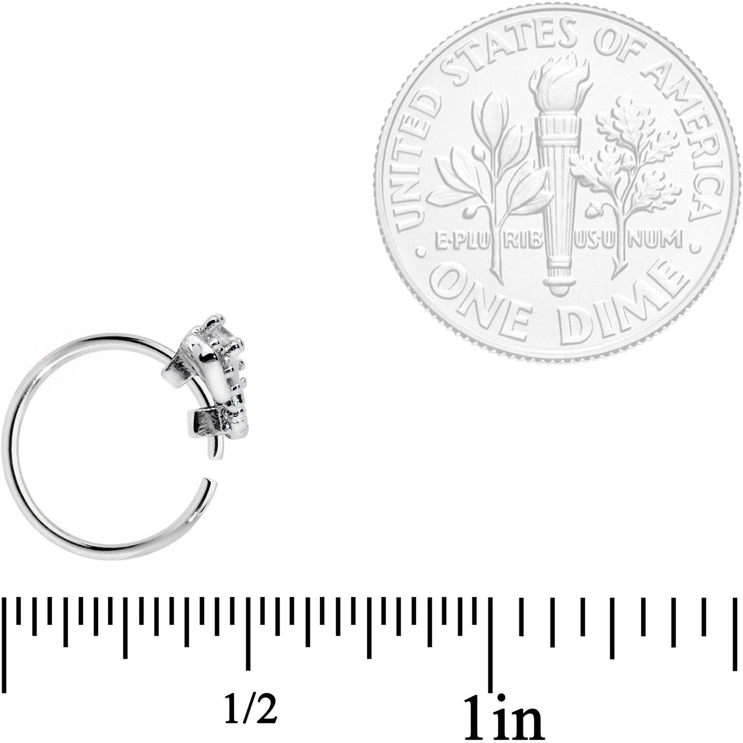 20G 5/16 Clear Gem Enticing Elephant Nose Hoop