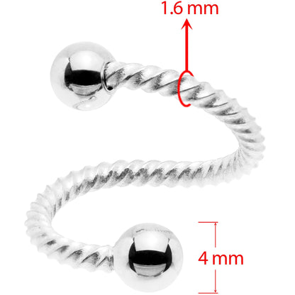 14G 3/8 Twisted Spiral Twister Belly Ring