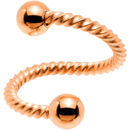 14G 3/8 Rose Gold Tone Twisted Spiral Twister Belly Ring