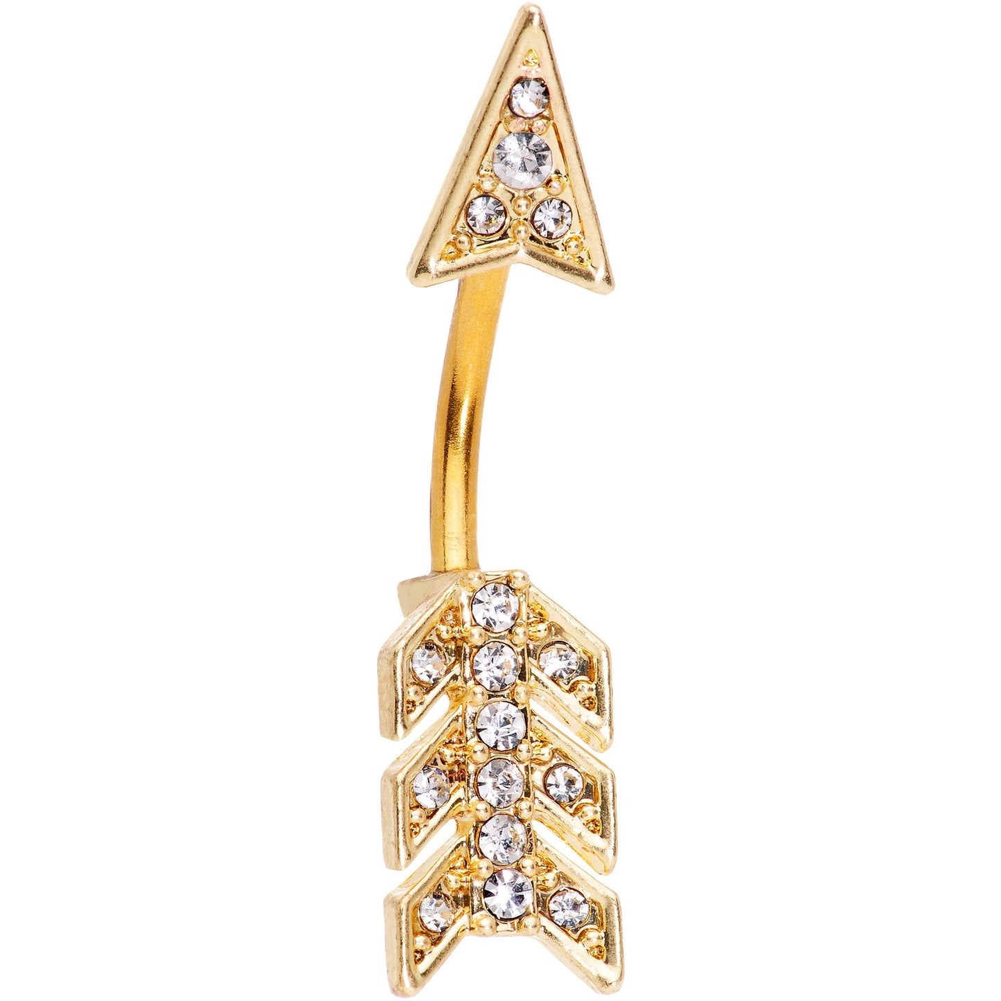 Clear Gem Minerva Arrow Reversible Belly Ring