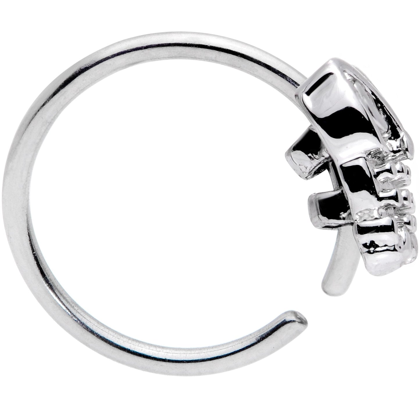 20G 5/16 Clear CZ Gem All About Owl Nose Hoop