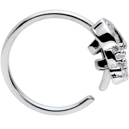 20G 5/16 Clear CZ Gem All About Owl Nose Hoop