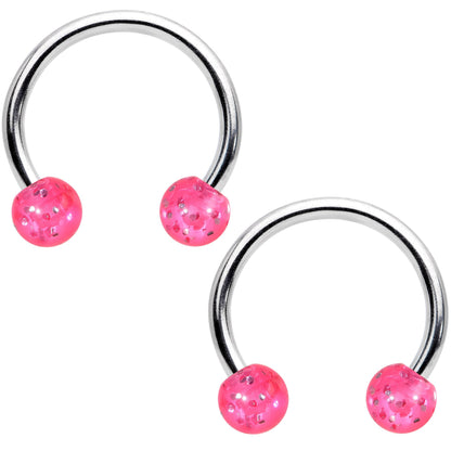 14G Pink Purple Butterfly Horseshoe Barbell Nipple Ring Set of 4