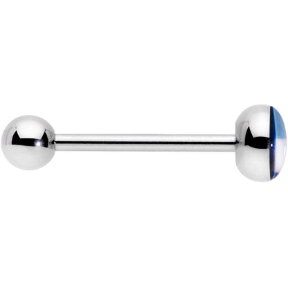 Black Grey White Purple Asexual Pride Flag Barbell Tongue Ring