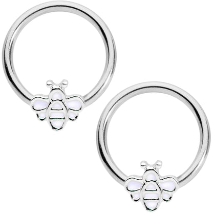 14G 1/2 Bumble Bee BCR Captive Nipple Ring Set