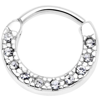 16G 5/16 Clear Gem Paved Cartilage Clicker