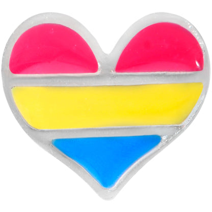 16G 1/4 Pansexual Pride Heart Cartilage Tragus Earring