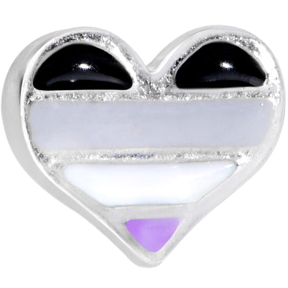 16G 1/4 Asexual Pride Heart Cartilage Tragus Earring