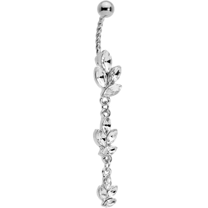 Clear Gem Totally Twisted Vine Dangle Belly Ring