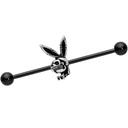 14G Licensed Playboy Bunny Skeleton Industrial Barbell 38mm
