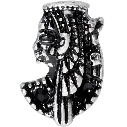 16G 1/4 Black Gem Egypt Cleopatra Anubis Cartilage Tragus Earring