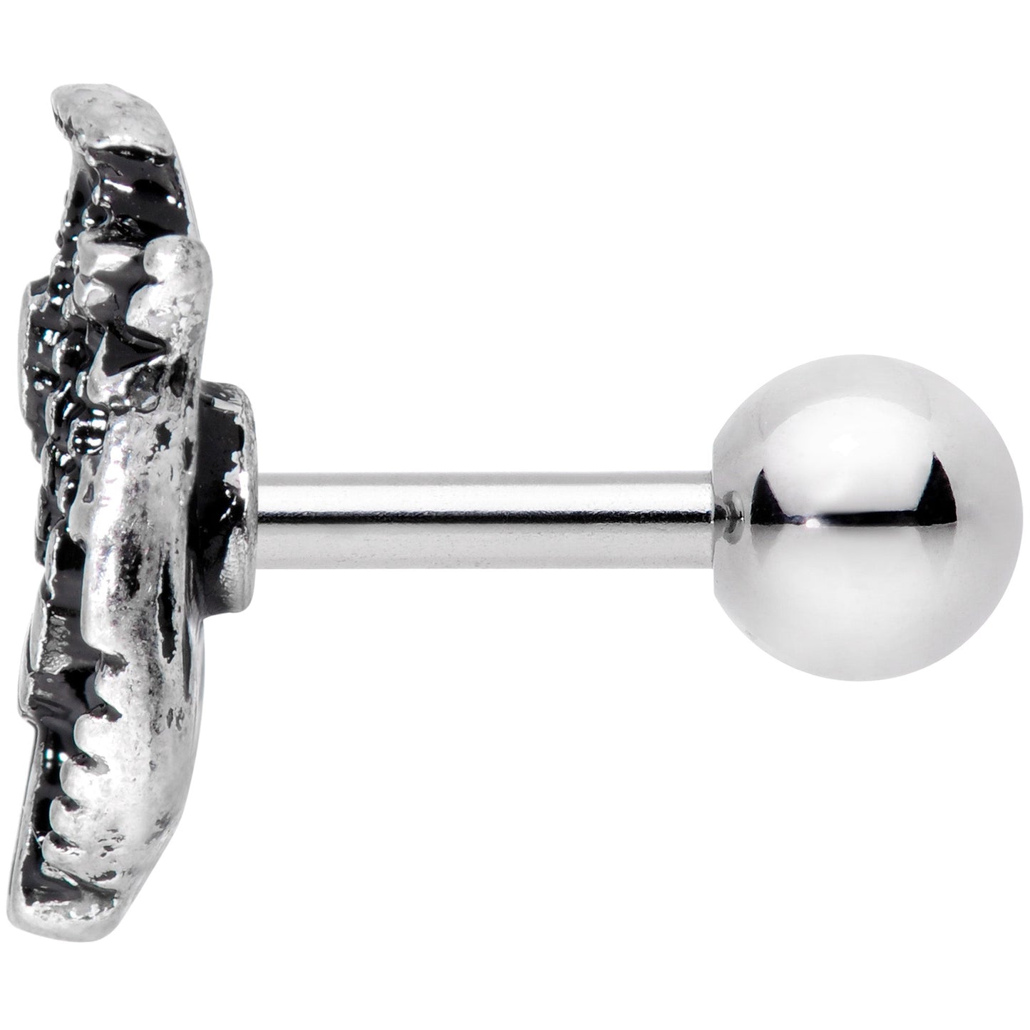 16G 1/4 Black Gem Egypt Cleopatra Anubis Cartilage Tragus Earring