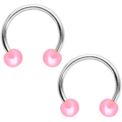 14G Pastel Unicorn UV Horseshoe Barbell Nipple Ring Set of 4