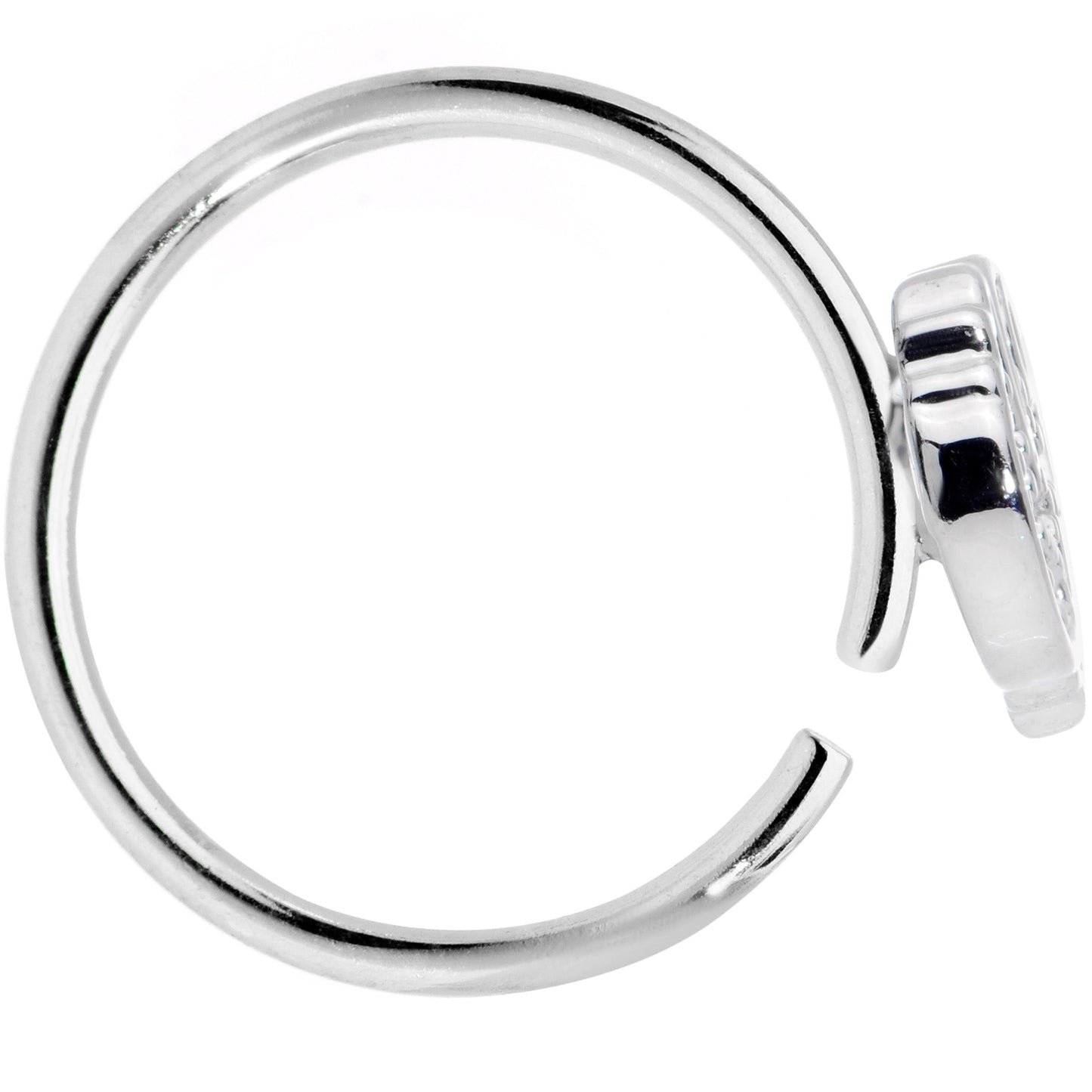 18G 3/8 Clear Black CZ Gem Ducky Nose Hoop