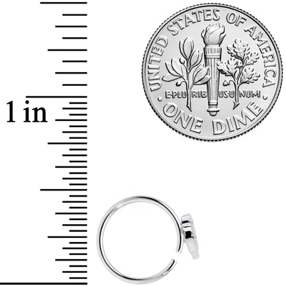 18G 3/8 Clear Black CZ Gem Ducky Nose Hoop