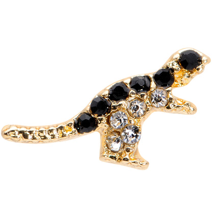 16G 5/16 Clear Black Gem Gold Tone Dinosaur Labret Monroe Tragus