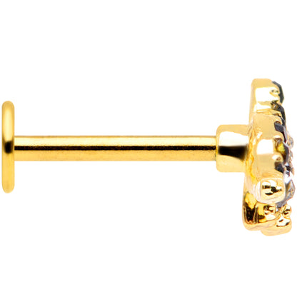 16G 5/16 Clear Black Gem Gold Tone Dinosaur Labret Monroe Tragus