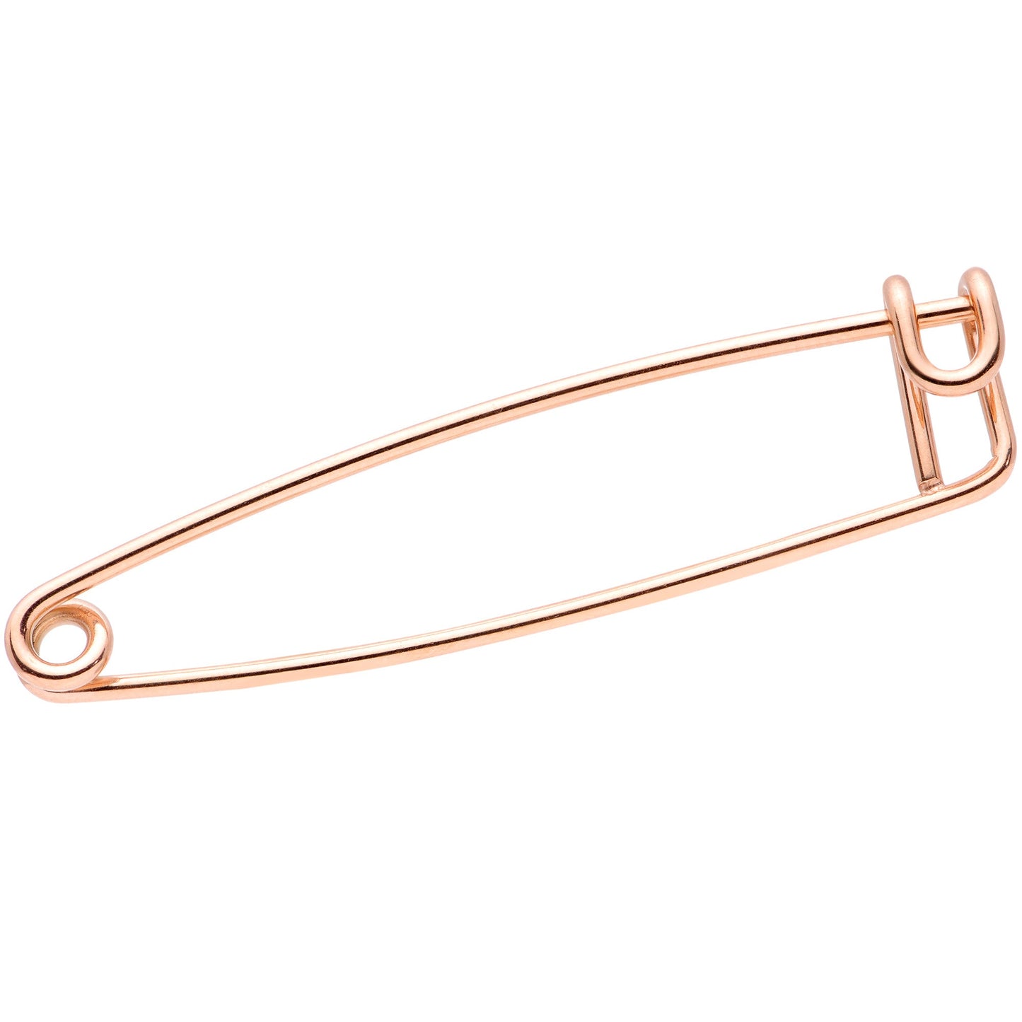 14G Rose Gold Tone Punk Rock Safety Pin Industrial Barbell 38mm